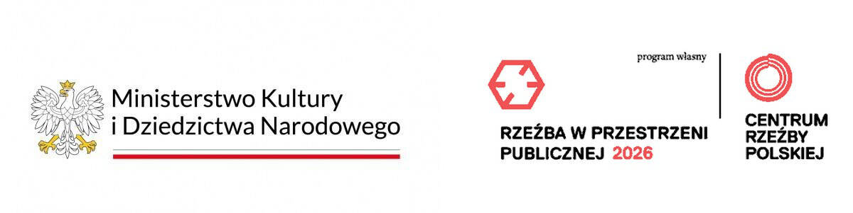 Logotypy MKiDN i programu Rzeźba w przestrzeni publicznej 2026 Centrum Rzeźby Polskiej